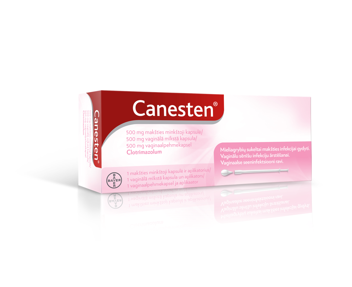 Canesten 500 mg makšties minkštoji kapsulė ir aplikatorius